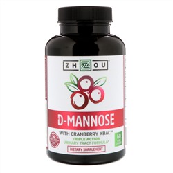 Zhou Nutrition, D-Mannose with Cranberry XBAC, 60 Veggie Capsules