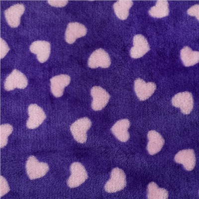 Плед «Сердечки» цвет фиолетовый 80×100 см, пл. 230 г/м², 100% п/э