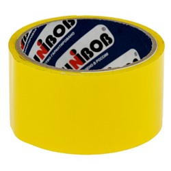 Клейкая лента упаковочная 48 мм х 24 м, 45 мкм UNIBOB (желтая)