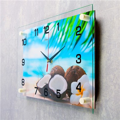 Часы настенные, серия: Море, «Кокосы», 25×35 см микс
