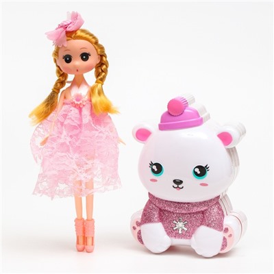 Набор косметики для девочки «Полярный медвежонок и куколка»