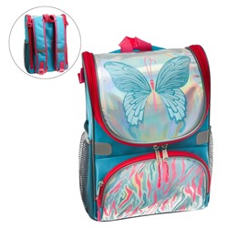 Рюкзак школьный Calligrata "Волшебная бабочка", 23,5 х 33 х 14 см, эргономичная спинка, голография