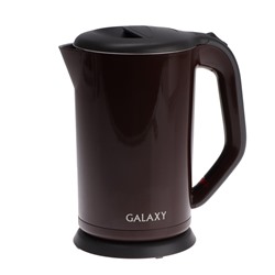Чайник электрический Galaxy GL 0318, пластик, колба металл, 1.7 л, 2000 Вт, коричневый
