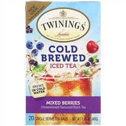 Twinings, Холодный чай, ягодная смесь, 20 чайных пакетиков, 40 г (1,14 oz)