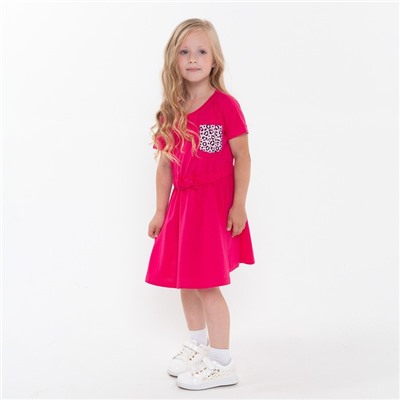 Платье для девочки, цвет ярко-розовый, рост 98