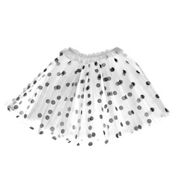 Карнавальная юбка «Горох», 3-х слойная, 4-6 лет, цвет белый