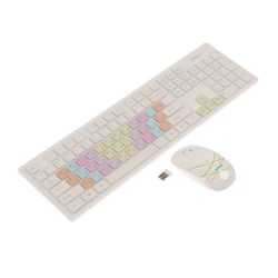 Комплект клавиатура и мышь Smartbuy 218346AG, беспроводной, мембранный, 1500 dpi, белый