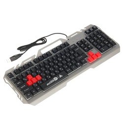 Клавиатура Xtrike Me KB-501, игровая, проводная, мембранная,подсветка,USB,черно-серебристая