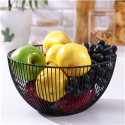 Ваза для фруктов Доляна 25×25×13,5 см, цвет чёрный