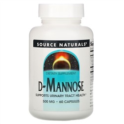 Source Naturals, D-манноза, 500 мг, 60 капсул