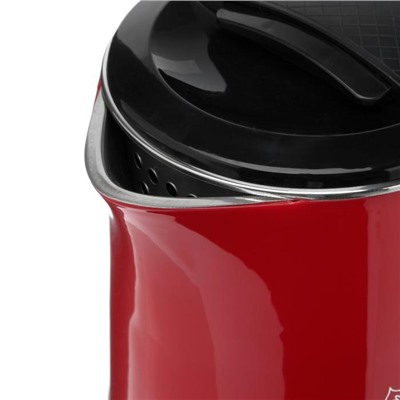 Чайник электрический "Добрыня" DO-1244, пластик, колба металл, 1.8 л, 1800-2000 Вт, красный