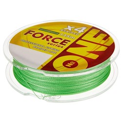 Плетёная леска №ONE FORCE Х4-bright green, 135 м, d=0,10 мм