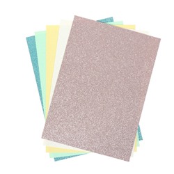 Картон дизайнерский набор, 210 х 297 мм, Sadipal Glitter (с блестками) Pastel, 330 г/м², 5 листов, 5 цветов