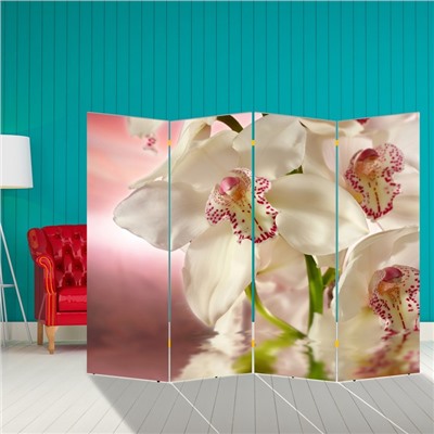 Ширма "Орхидея. Айвори", 200 × 160 см