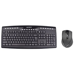 Комплект клавиатура и мышь A4 V-Track 9200F, беспроводной, мембранный, 2000 dpi, черный