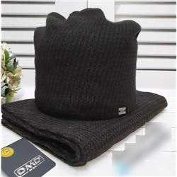 Комплект мужской: шапка на флисе и шарф (free size) арт. 724024