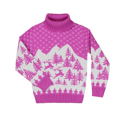 Розовый вязаный свитер для девочки 353111-ПВ18
