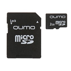 Карта памяти microSD Qumo 2 Гб, с адаптером