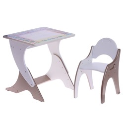 Набор мебели регулируемый «Буквы-Цифры», стол, стул, цвет латте/белый