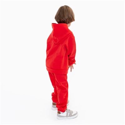 Костюм детский (толстовка, брюки) с НАЧЁСОМ, цвет красный, рост 86 см