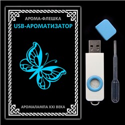 USB006 USB-ароматизатор "Флешка", цвет голубой, с пипеткой