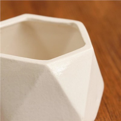 Кашпо "Оригами", белое, керамика, 0.2 л