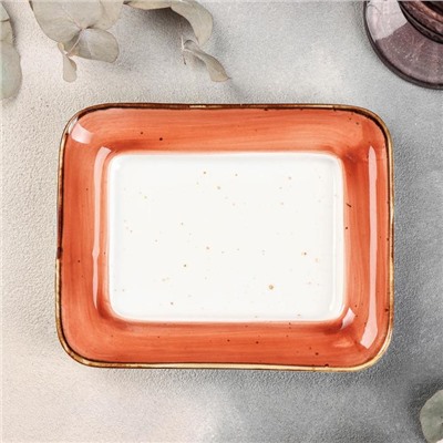 Маслёнка «Сапфир», 16×12,5×7 см, цвет оранжевый