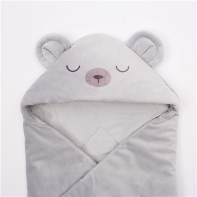 Конверт-одеяло Крошка Я "Мишутка", серый, рост 50-62см