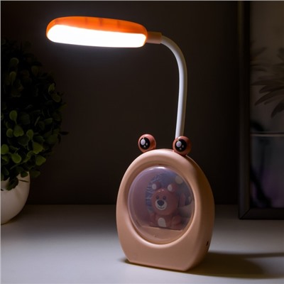 Лампа настольная "Крабер" LED 1 режим 1Вт USB розовый 26х6х9 см