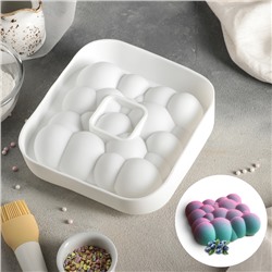 Форма для муссовых десертов и выпечки Доляна «Воздушные пузыри», 19×19×5,5 см, цвет белый