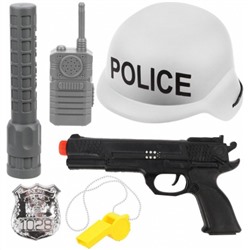 Игроовй набор 88565 Полиция пистолет, значок, рация, фонарик, каска в/п