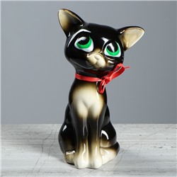 Копилка "Кошка Соня" 24 см, чёрный, глянец