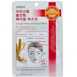 Junico Маска тканевая c красным женьшенем Junico Crystal All-in-one Facial Mask Red ginseng 25гр