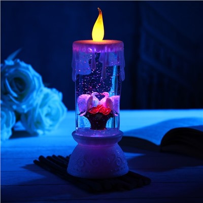 Светодиодная фигура «Свеча с голубями», 10 × 26 × 10 см, батарейки ААх3 (не в комплекте), свечение мульти (RGB)