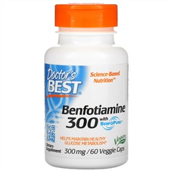 Doctor's Best, Бенфотиамин с BenfoPure, 300 мг, 60 растительных капсул