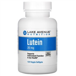 Lake Avenue Nutrition, лютеин, 20 мг, 120 растительных мягких таблеток