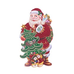 Плакат "Дед Мороз с ёлкой" 30х52,5 см