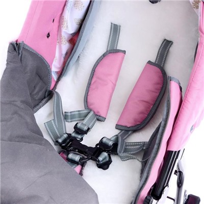 Санки-коляска «Ника Детям НД7-5 с шишкой», цвет пыльно-розовый