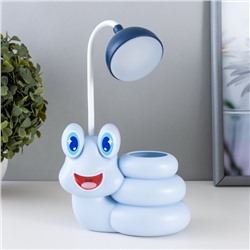 Настольная лампа "Веселая улитка" LED 2Вт USB АКБ синий 13,5х7х27 см