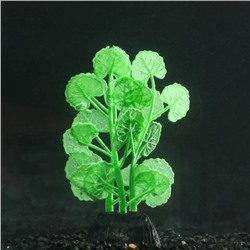 Растение силиконовое аквариумное, светящееся в темноте, 7 х 11 см, зелёное