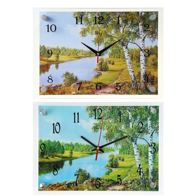 Часы настенные, серия: Природа, "Река", 25х35  см, микс
