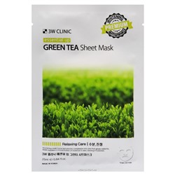 Успокаивающая маска для лица с зеленым чаем Relaxing Care Essencial Up 3W Clinic, Корея, 25 мл