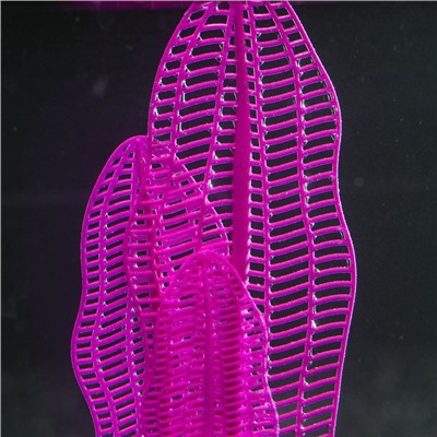 Растение силиконовое аквариумное, светящееся в темноте, 6 х 19 см, фиолетовое