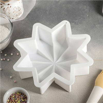 Форма для муссовых десертов и выпечки 22×6 см "Звезда", цвет белый