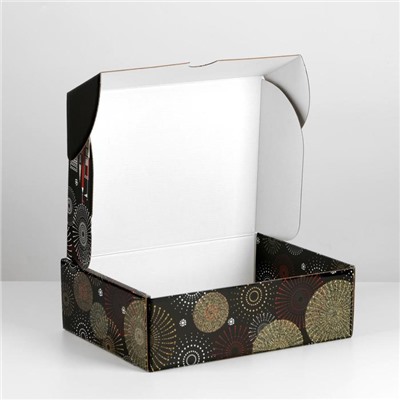 Коробка складная «С Новым Годом», 30,7 × 22 × 9,5 см, глиттер