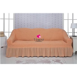 Чехол на трехместный диван с оборкой персик 227, Характеристики