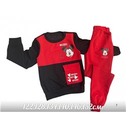 Детский костюм кофта микки и брюки черно-красный XI