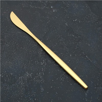 Нож столовый Magistro «Блинк», h=22 см, на подвесе, цвет золотой