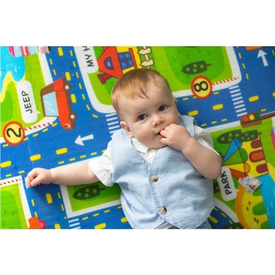 Коврик детский на фольгированной основе «Веселые дороги», размер 180х150 см