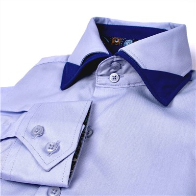 Рубашка Platin Body fit светло-голубого цвета длинный рукав для мальчика